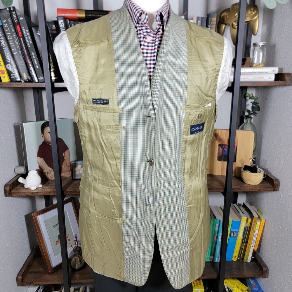 Canali Modello AL 1330/00 Mens Sport Coat 3 Button Multi Color Houndstooth 42R - Picture 13 of 16